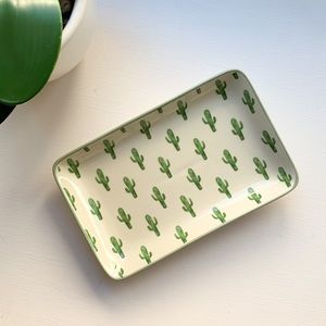 *Bloomingville Cream and Green Cactus Glass Tray